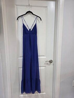 Michelle Jonas Royal Blue Double Spaghetti Strap Maxi Dress